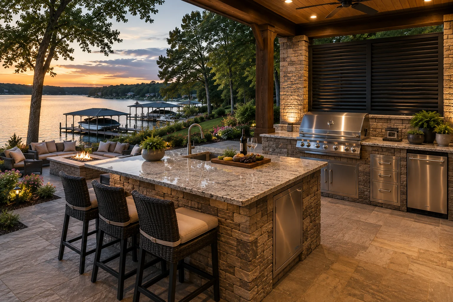 Outdoor kitchen material and layout inspiration