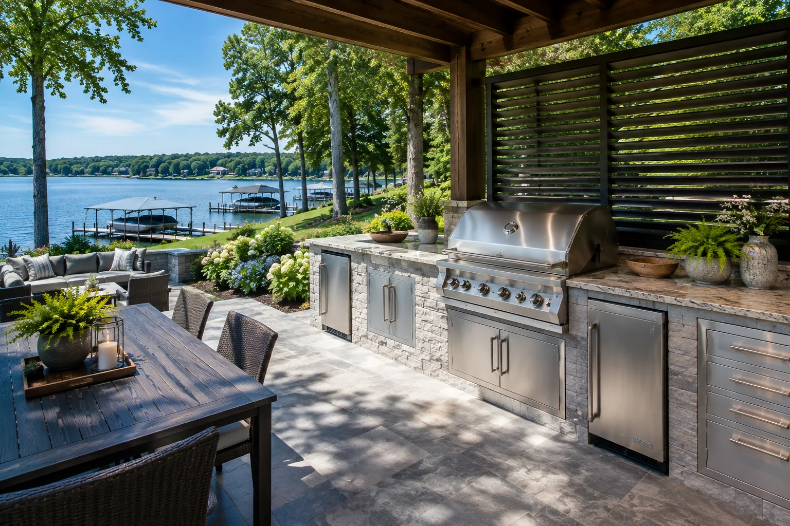 Covered pavilion kitchen idea