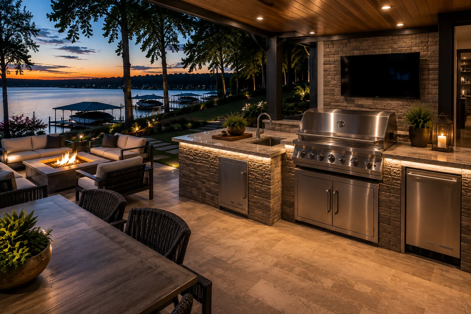 Outdoor kitchen material and layout inspiration