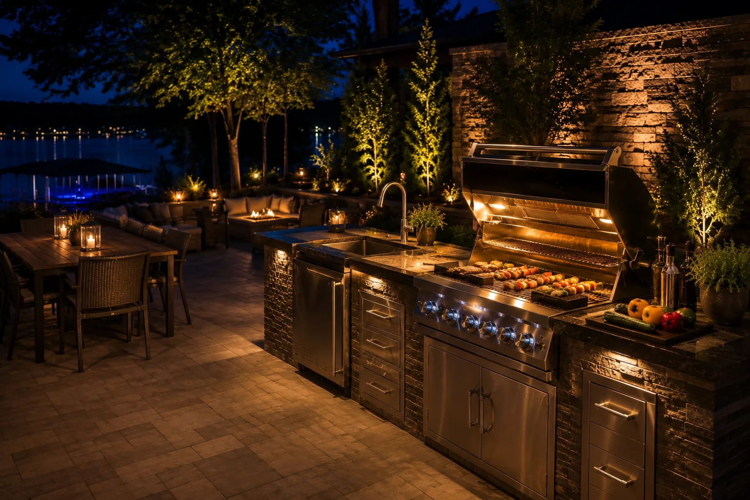 Outdoor kitchen material and layout inspiration