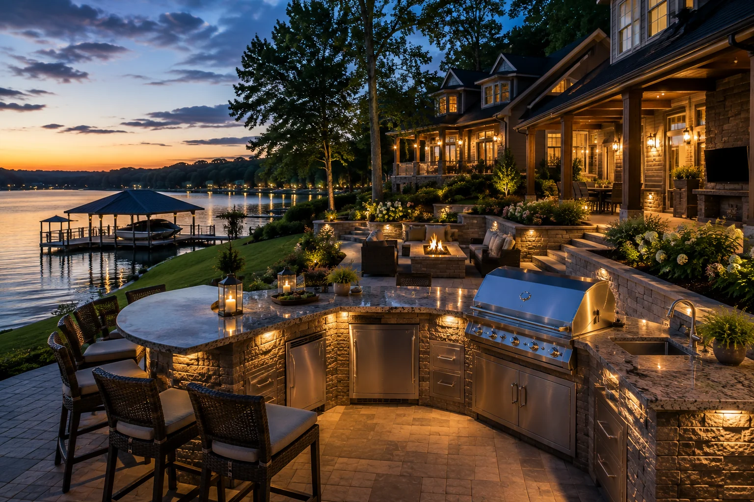 Lakeside outdoor kitchen inspiration