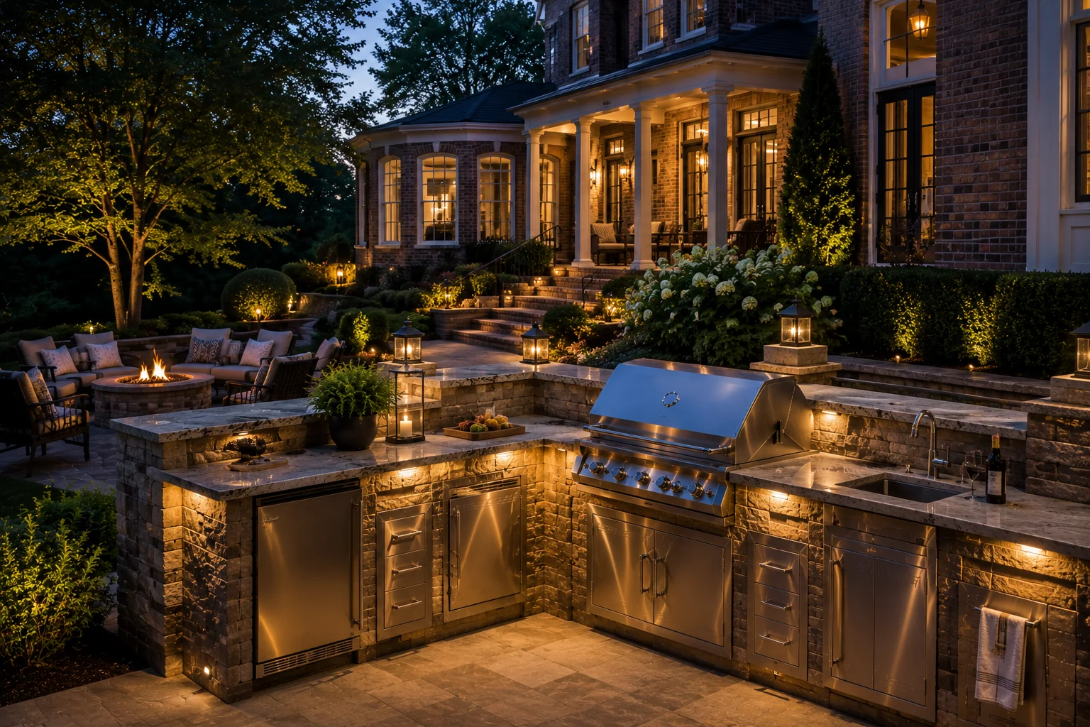 Contemporary grill island idea