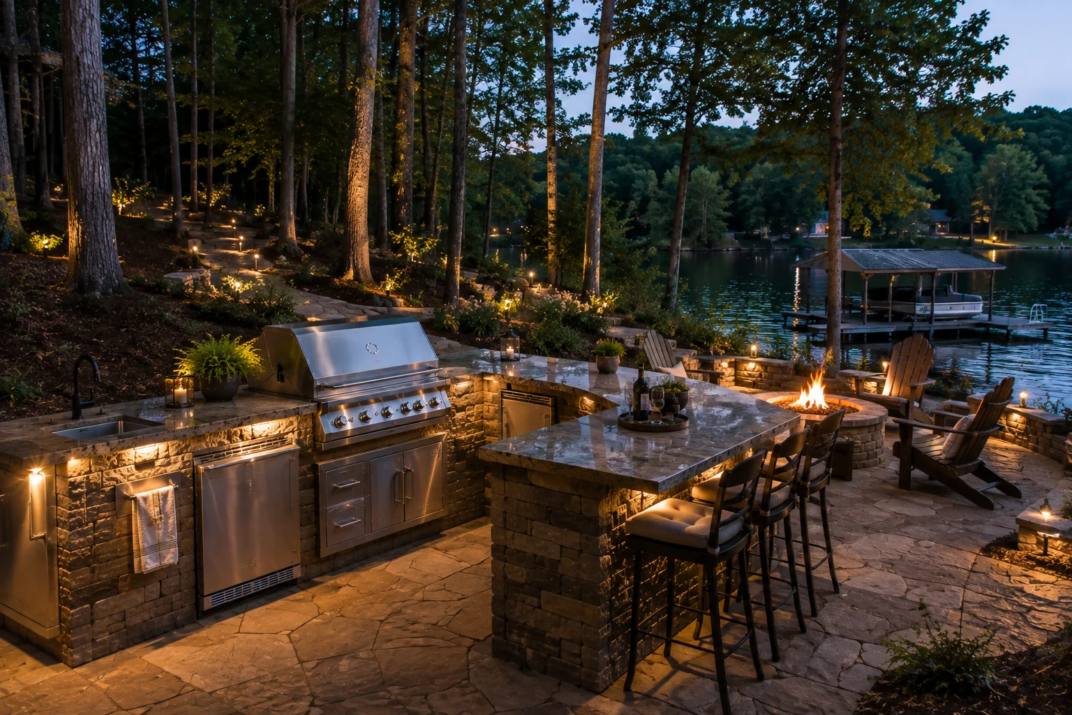 Traditional stone outdoor kitchen inspiration